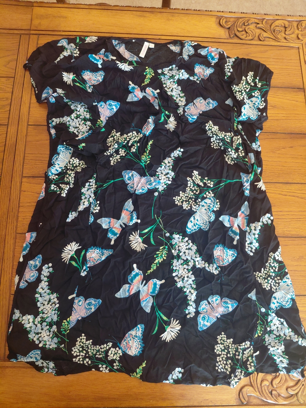 Kids Black Floral & Butterfly Dress
